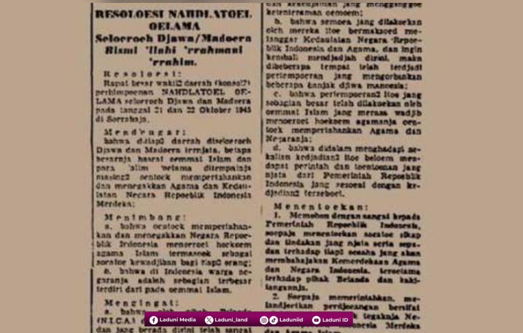 Tahun 1945 M: Peran Ulama dan Santri Mempertahankan Kemerdekaan Indonesia